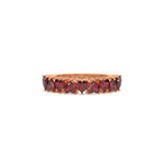 18K Rose Gold Heart Ruby Gemstone Eternity Ring
