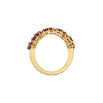 14K Heart Ruby Gemstone Half Eternity Ring
