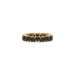 18K Yellow Gold Heart Black Diamond Full Eternity Ring