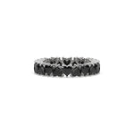 18K White Gold Heart Black Diamond Full Eternity Ring
