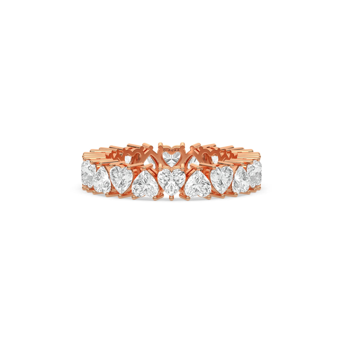 18K Rose Gold Heart Diamond Full Eternity Ring