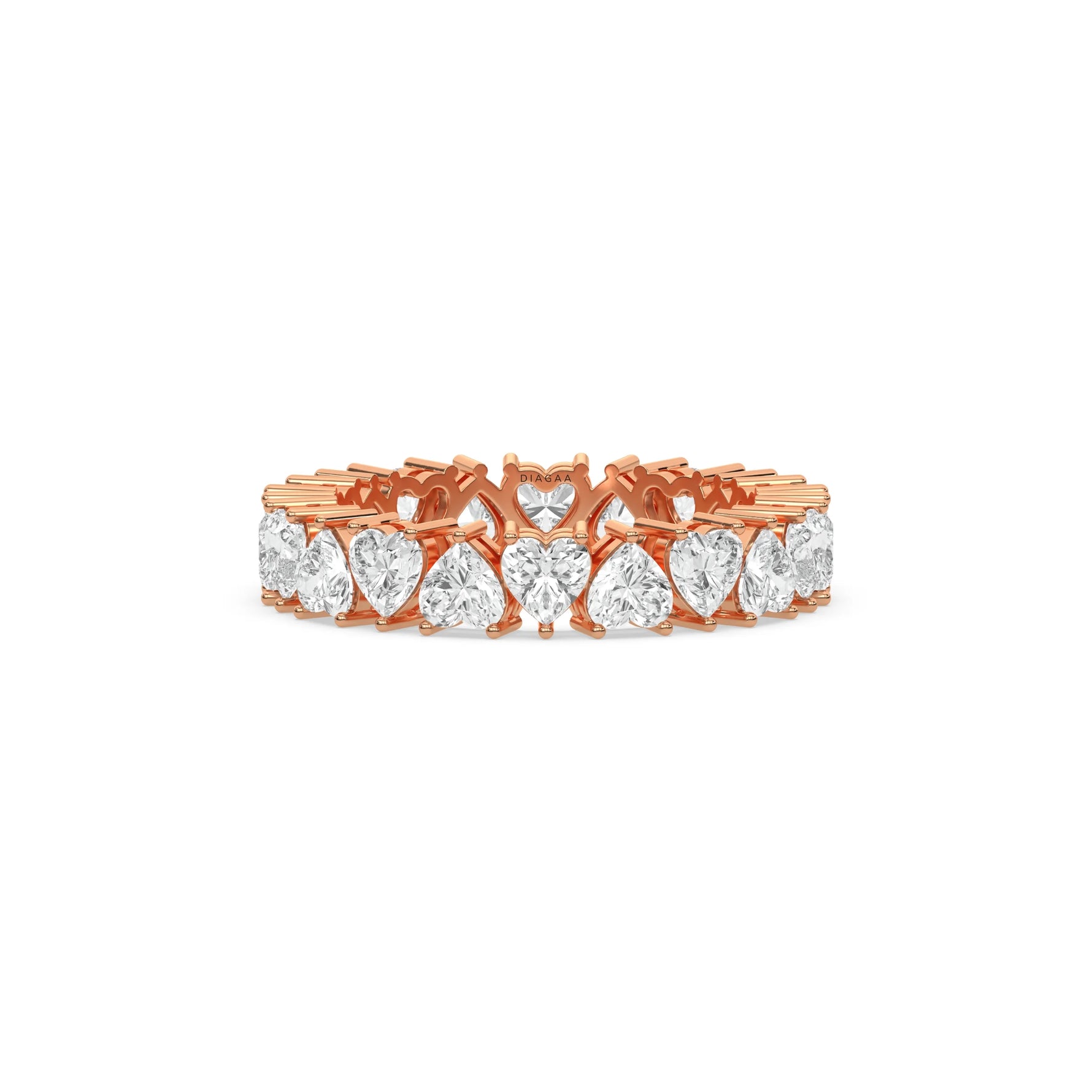 18K Rose Gold Heart Diamond Full Eternity Ring