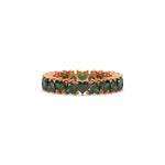 14K Rose Gold Heart Emerald Gemstone Eternity Ring