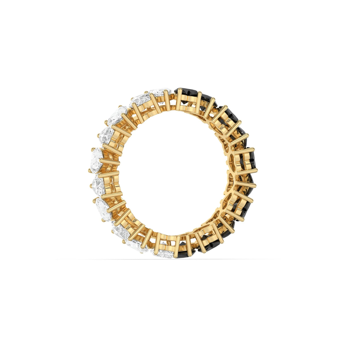 14K Heart Half and Half Full Eternity Ring