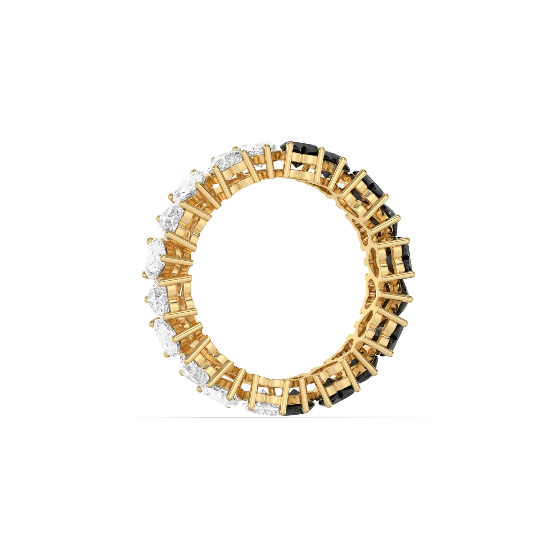 14K Heart Half and Half Full Eternity Ring