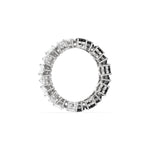 10K White Gold Heart Black And White Diamond Full Eternity Ring