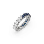14K White Gold Heart Sapphire Gemstone Ring