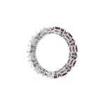 14K Heart Ruby Gemstone and Diamond Eternity Ring