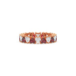 14K Rose Gold Heart Ruby Gemstone and Diamond Eternity Ring