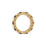 10K Yellow Gold Heart Ruby Gemstone and Diamond Eternity Ring