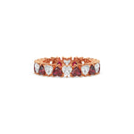 14K Rose Gold Heart Ruby Gemstone and Diamond Eternity Ring