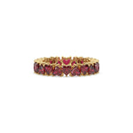 18K Yellow Gold Heart Ruby Gemstone Full Eternity Ring