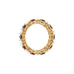 14K Yellow Gold Heart Gemstone and Diamond Full Eternity Ring