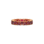 18K Rose Gold Heart Ruby Gemstone Full Eternity Ring