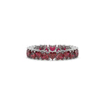 18K White Gold Heart Ruby Gemstone Full Eternity Ring