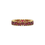 18K Yellow Gold Heart Ruby Gemstone Eternity Ring