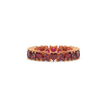 18K Rose Gold Heart Ruby Gemstone Eternity Ring