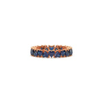 14K Rose Gold Heart Sapphire Gemstone Eternity Ring