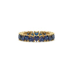 18K Yellow Gold Heart Cut Blue Sapphire Gemstone Full Eternity Ring