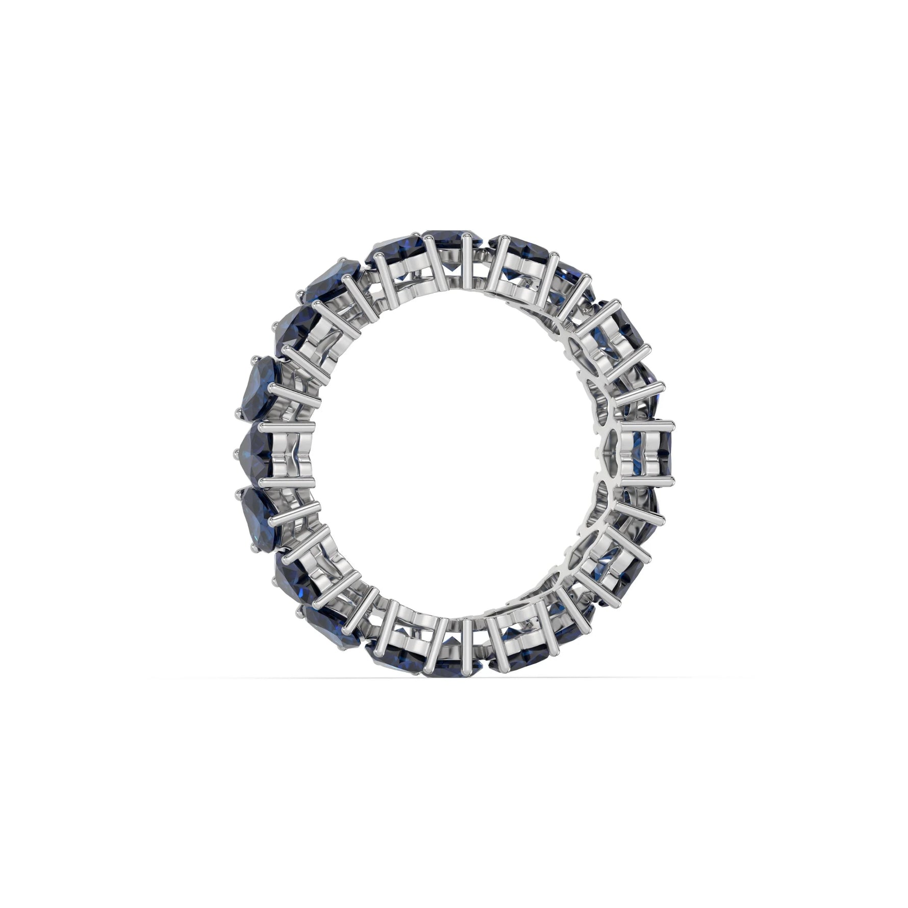 14K Gold Heart Sapphire Eternity Ring