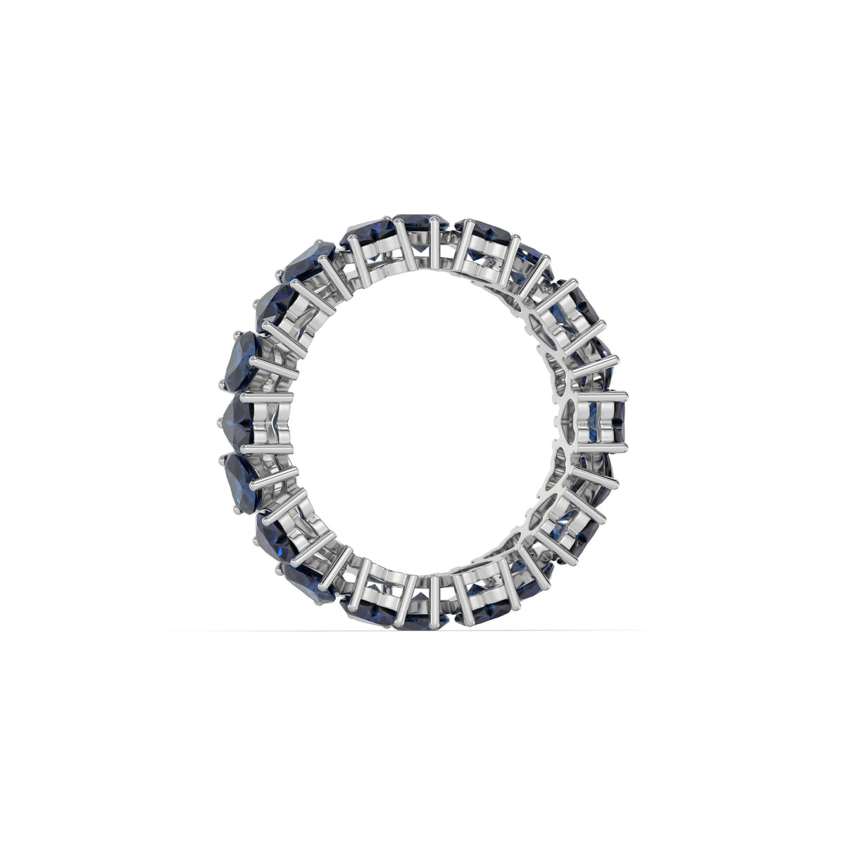 14k White Gold Heart Cut Blue Sapphire Full Eternity Ring
