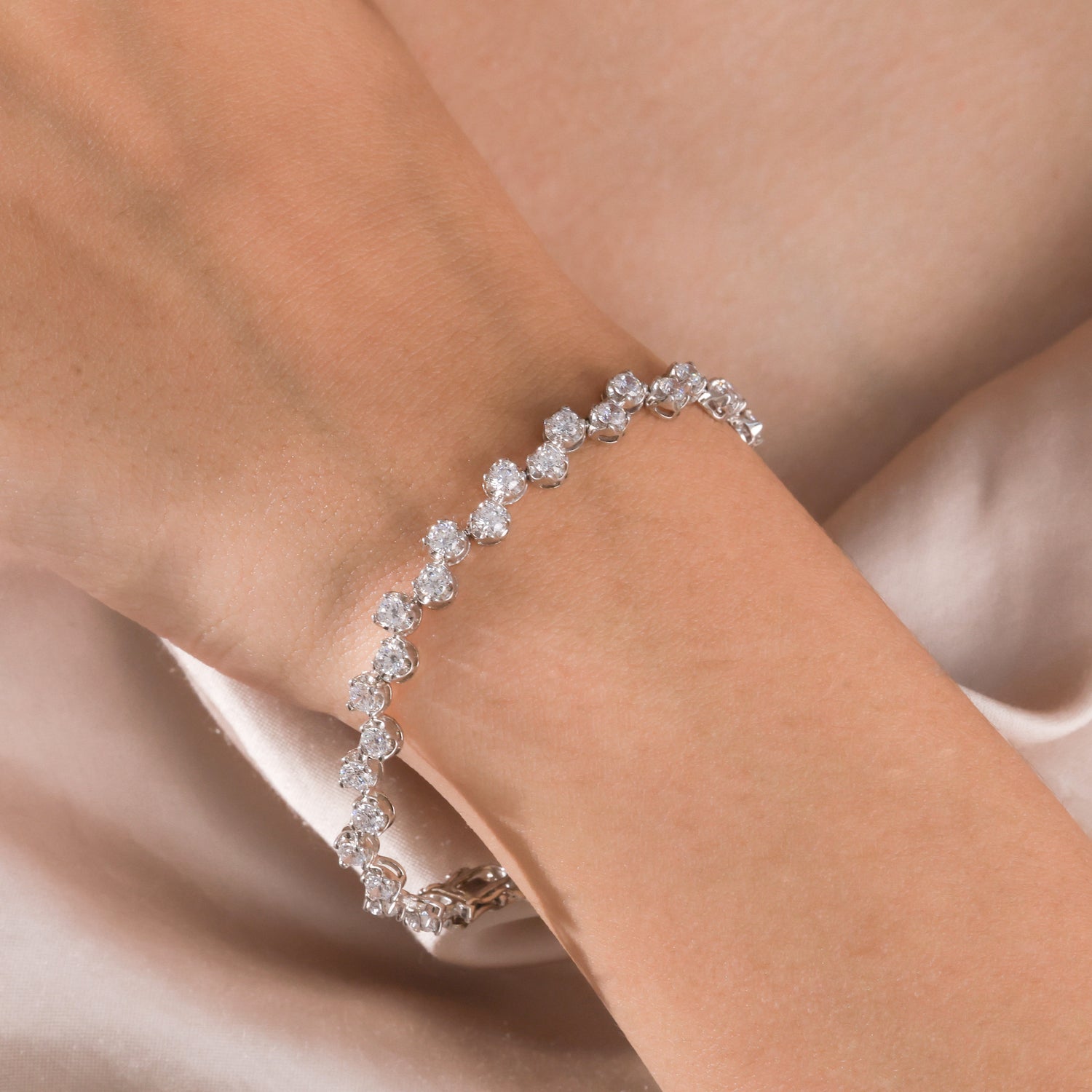 4.07 CT Round Lab Diamond Tennis Bracelet