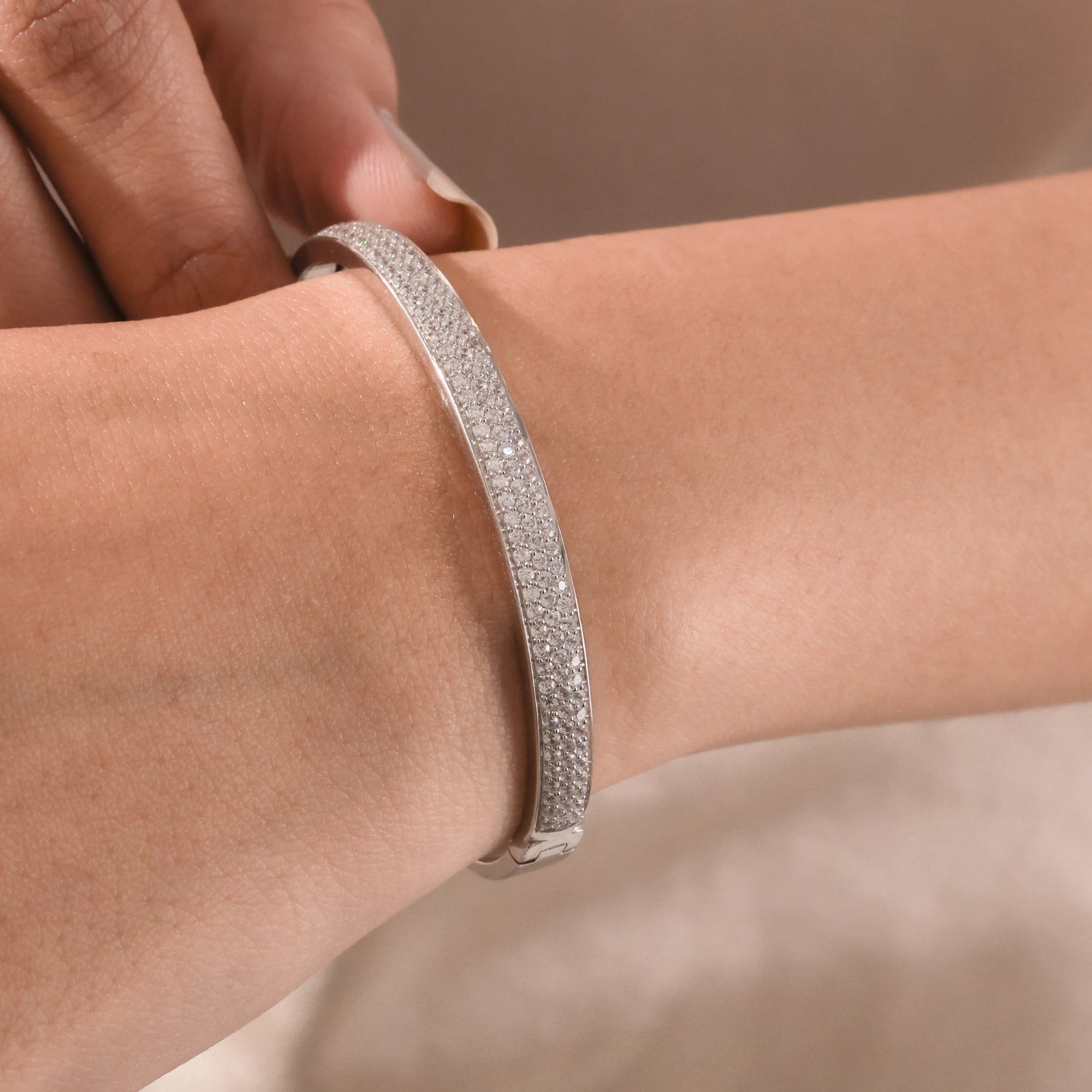 1.85 CT Round Lab Grown Diamond Bangle Bracelet