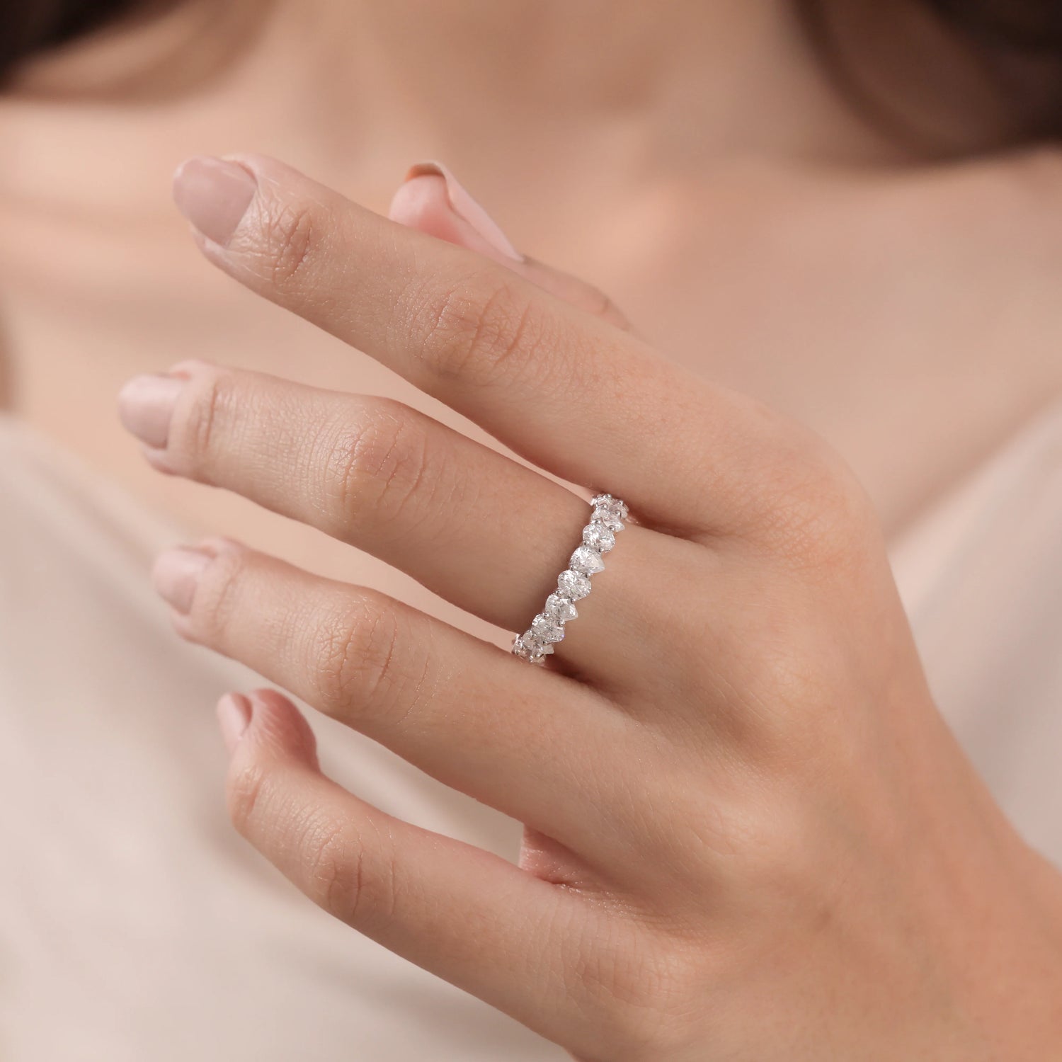 Oval & Pear Lab Grown Diamond Eternity Ring