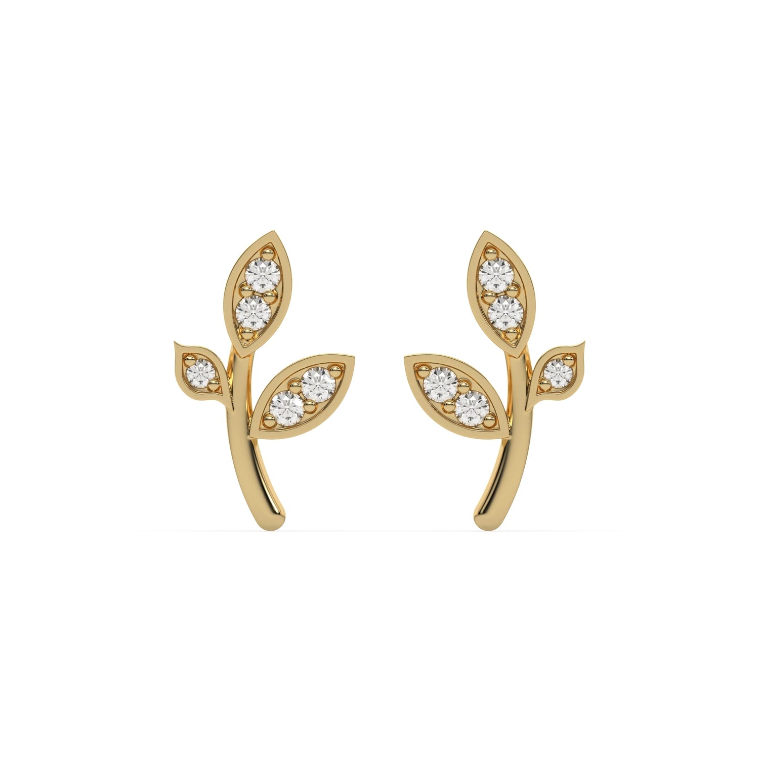 0.25 CT Lab Diamond Leaf Stud  Earrings