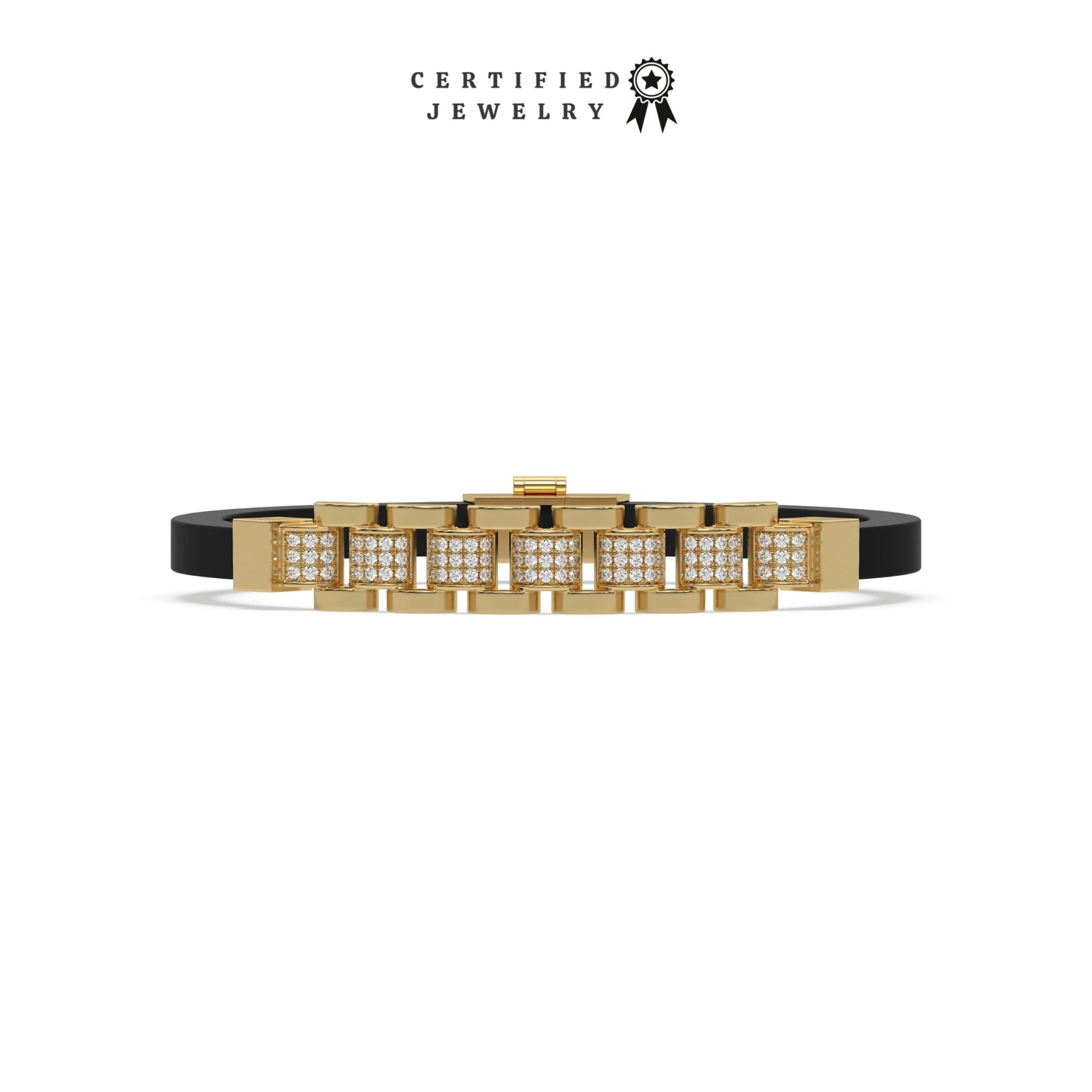 0.97 CT Lab Diamond Lex Rubber Bracelet