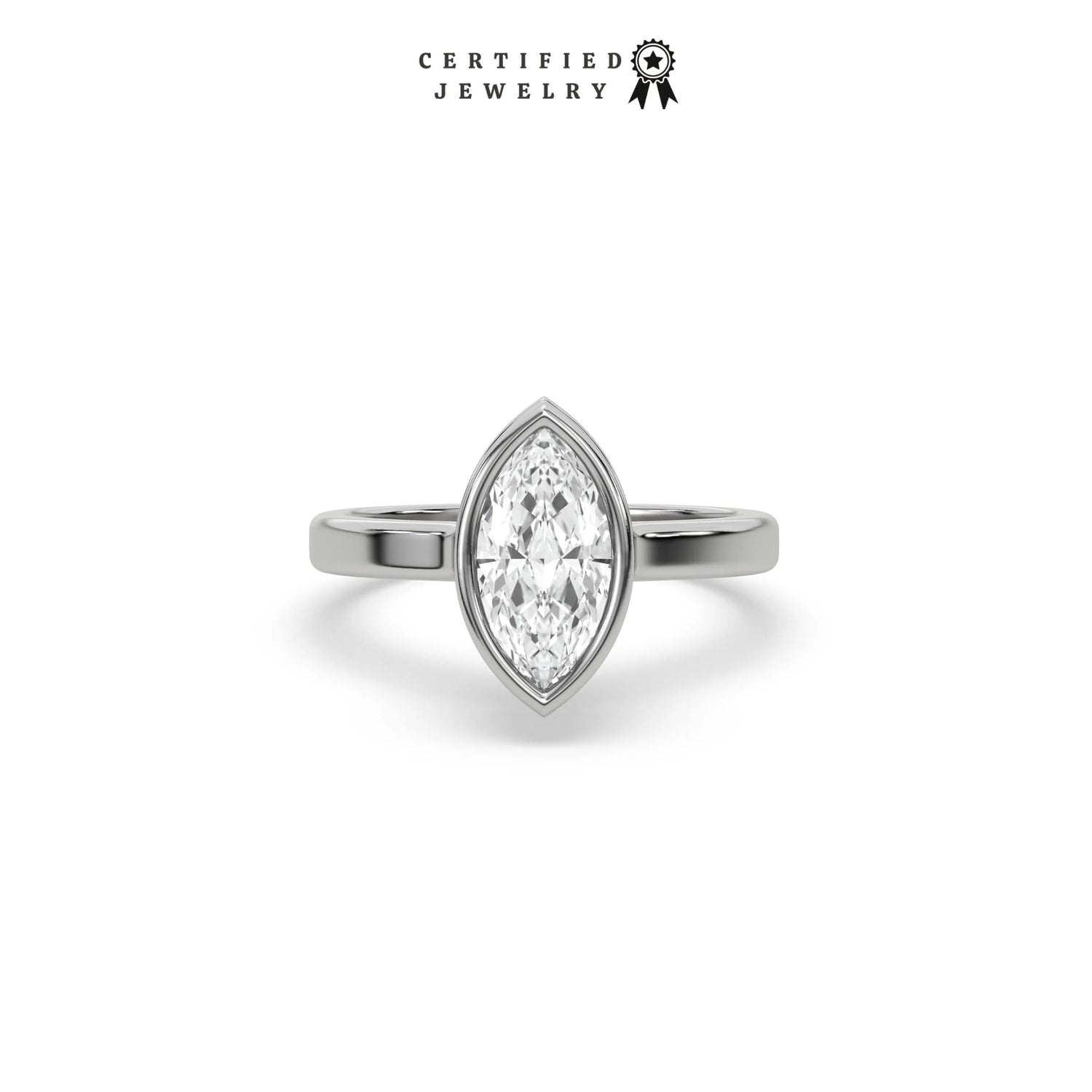 1 CT Natural Diamond Marquise Cut Hidden Halo Engagement Ring