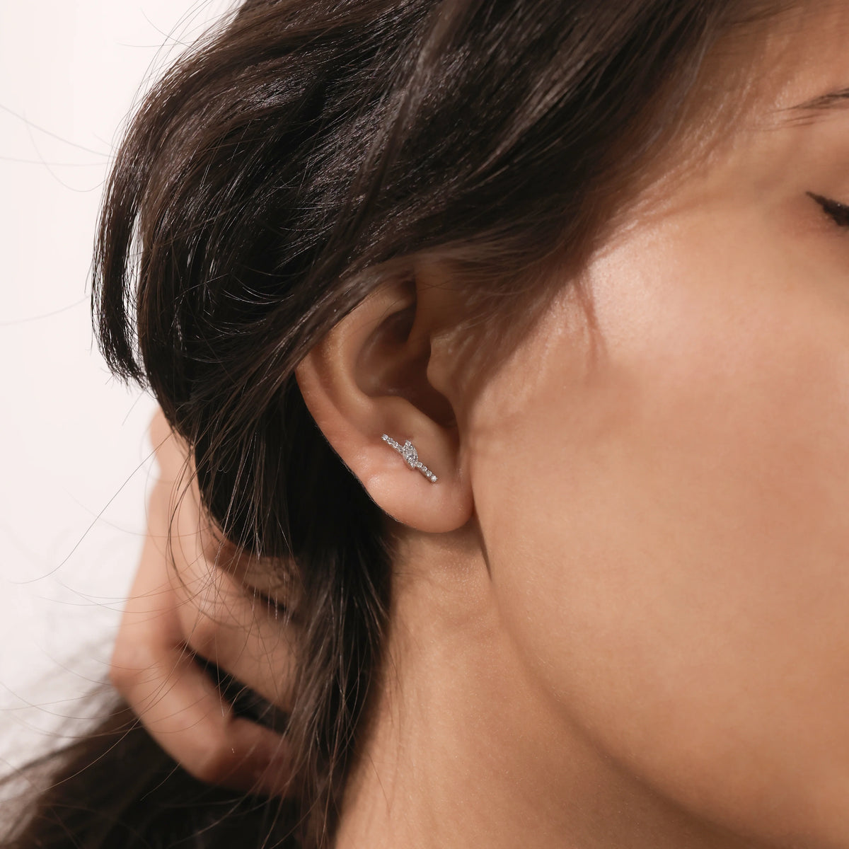 Marquise and Round Diamond Earring 