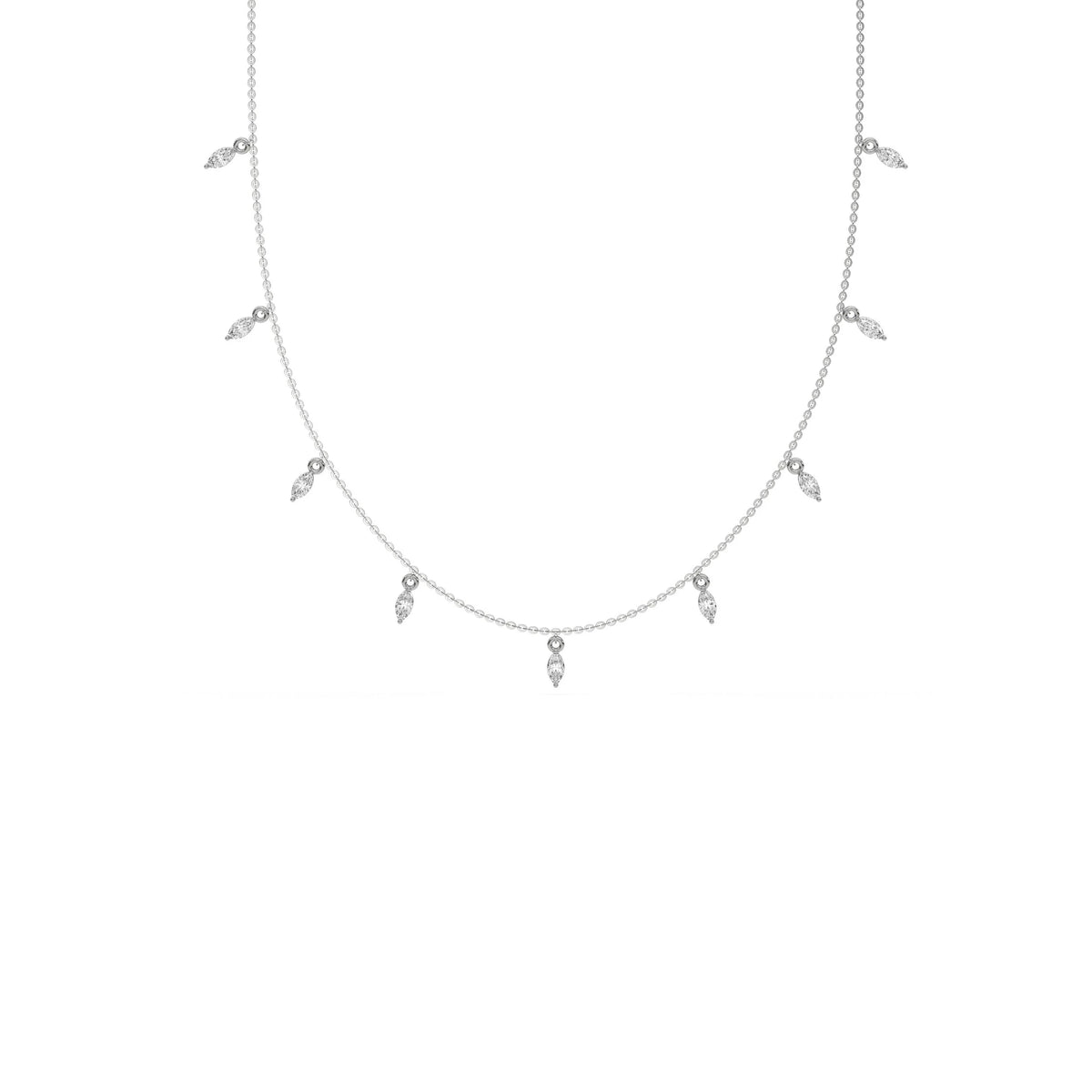0.90 CT Nine Marquise Natural Diamond Dangle Necklace For Women