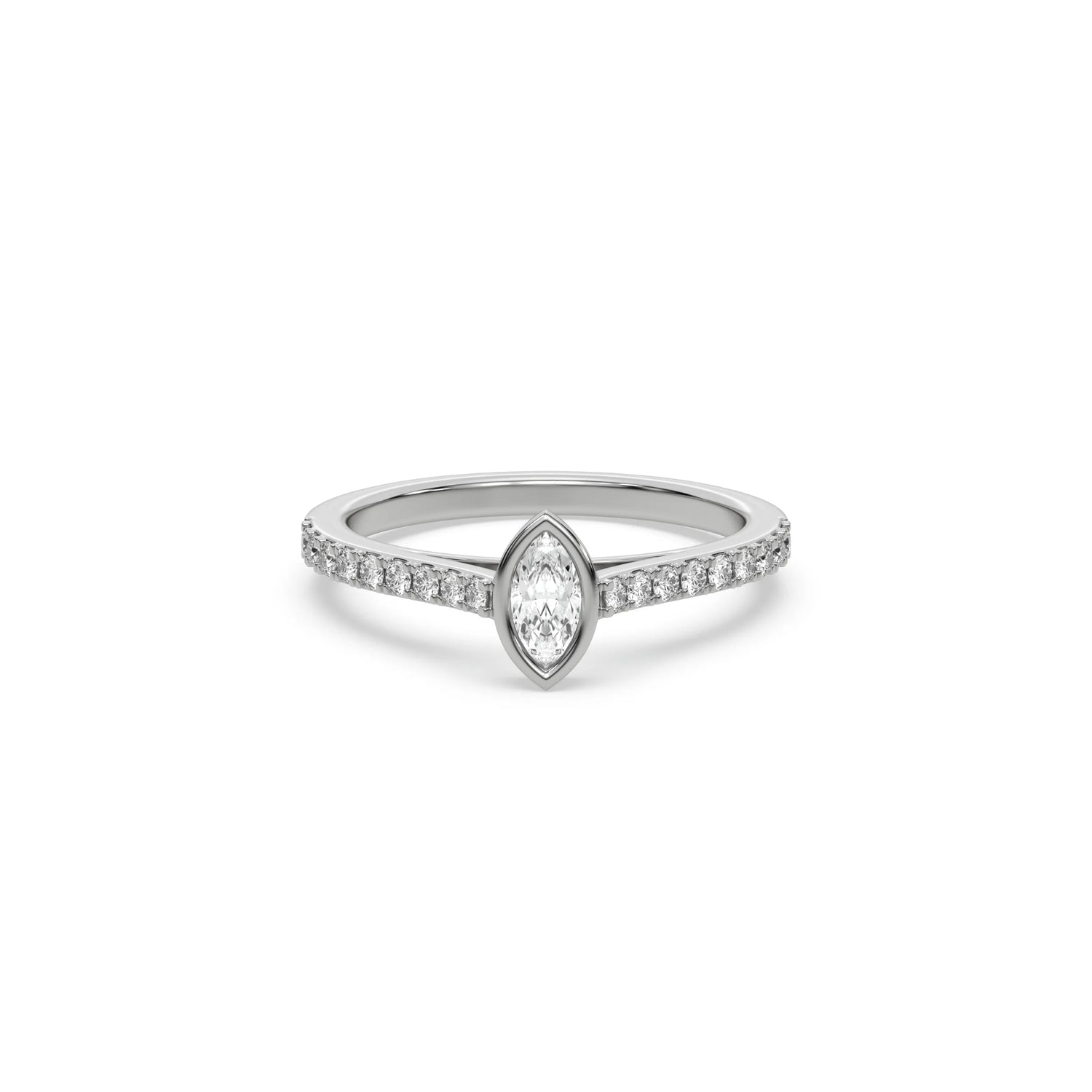 3 CT Lab Diamond Marquise Cut Solitaire Bezel Engagement Ring