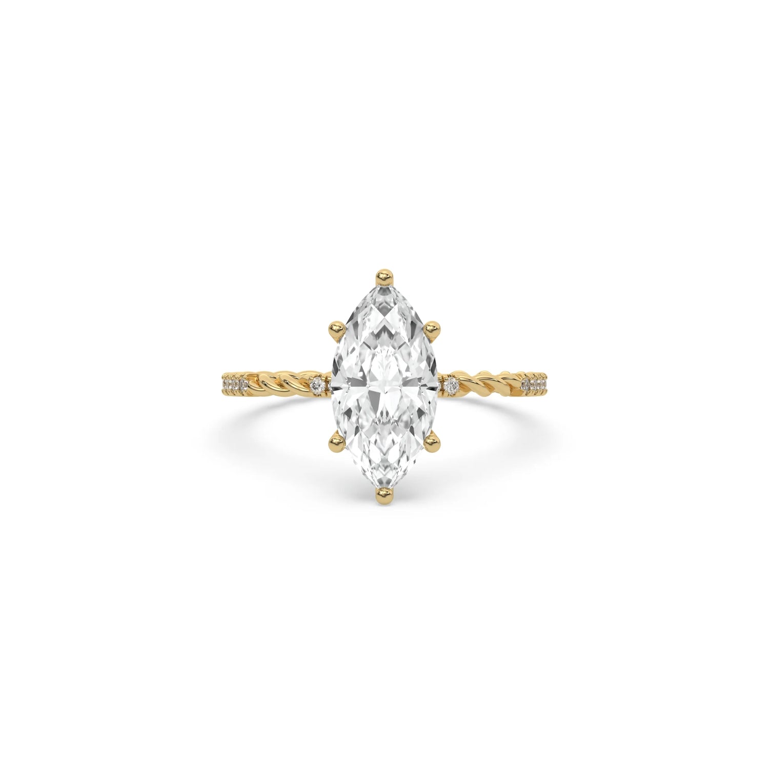 Six Prong Marquise Cut Diamond Engagement Ring