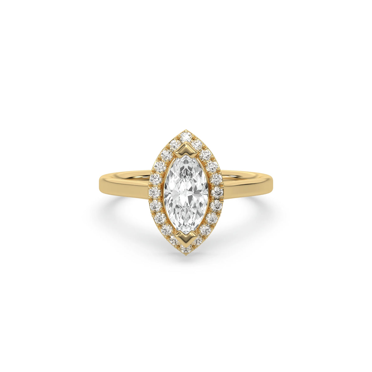 Diamond Marquise Cut Halo Ring