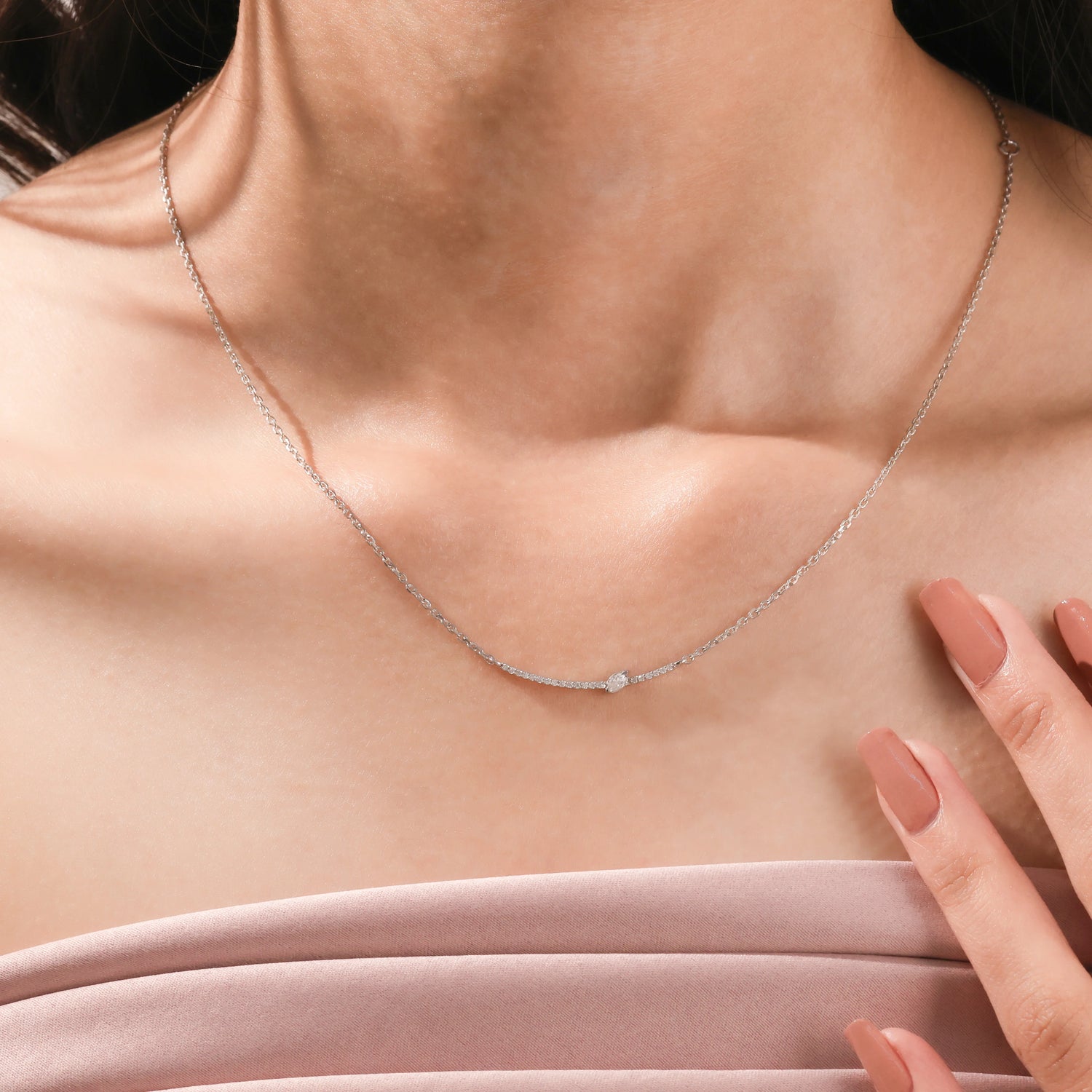 Marquise Pave Set Necklace 