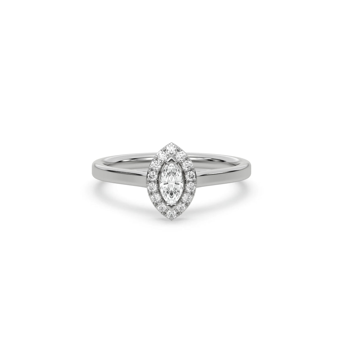 Diamond Marquise Cut Halo Ring