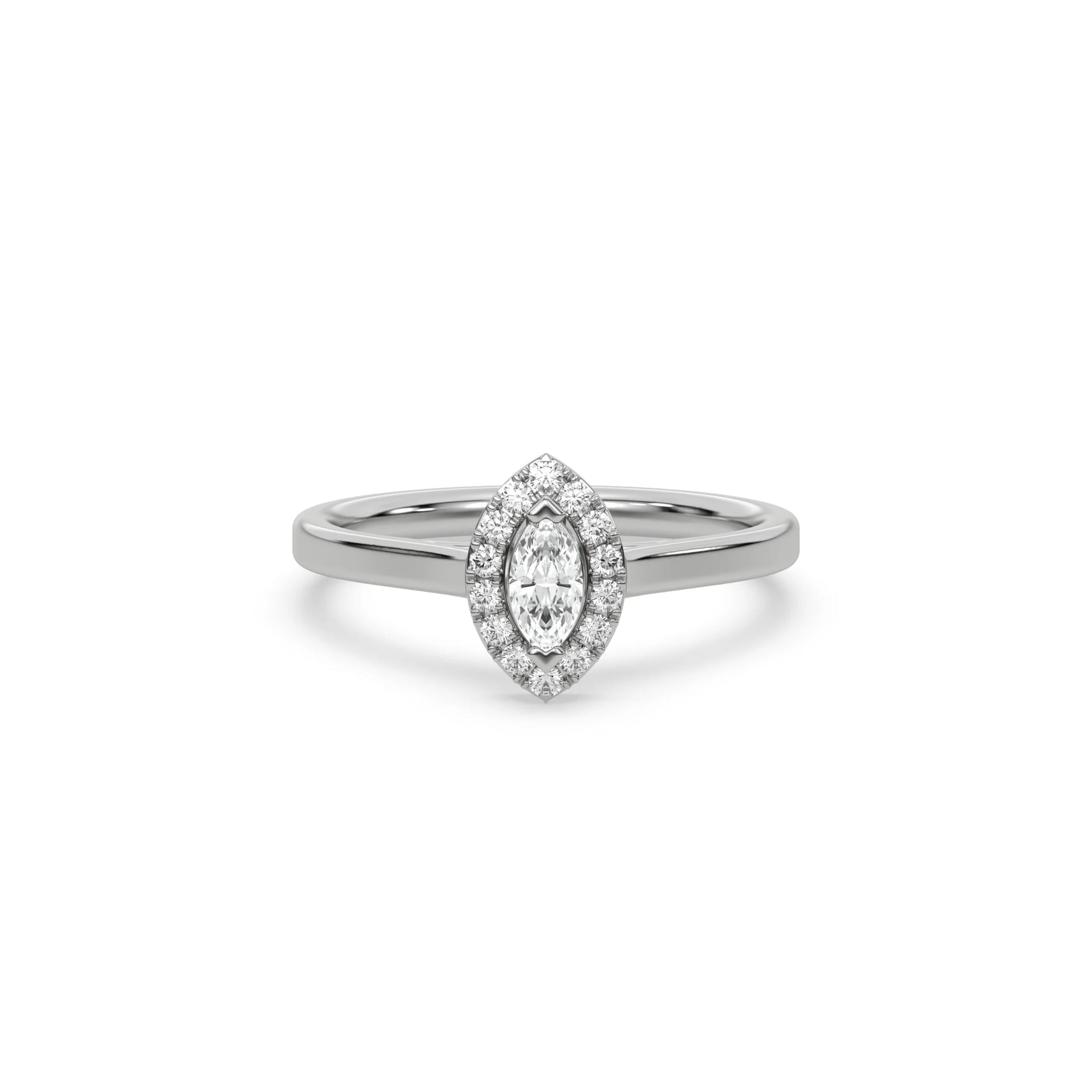 Diamond Marquise Cut Halo Ring