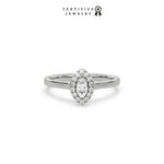 Marquise Diamond Ring, Halo Engagement Ring, Solitaire Ring, Marquise Engagement Ring, Promise Ring, Proposal Ring, Lab Diamond Ring