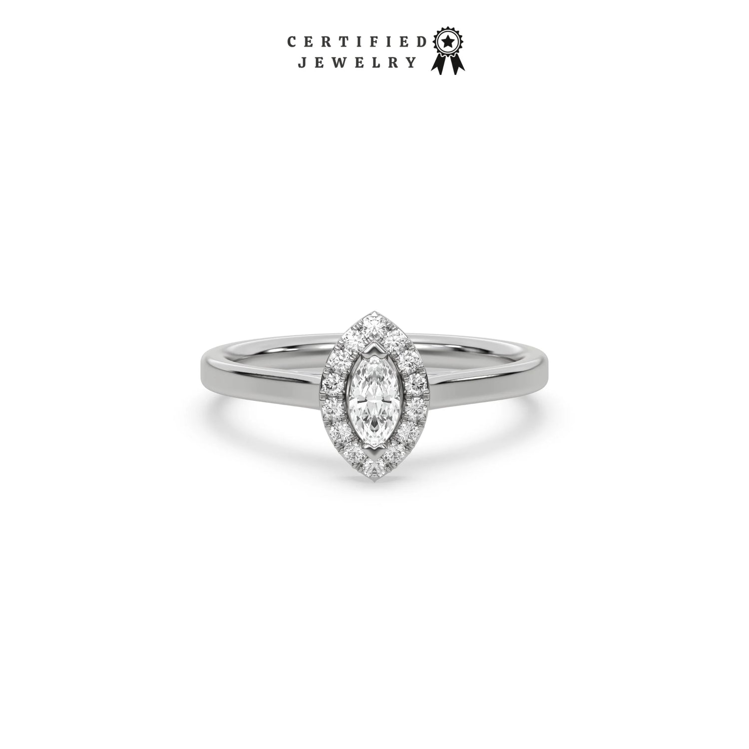 Marquise Diamond Ring, Halo Engagement Ring, Solitaire Ring, Marquise Engagement Ring, Promise Ring, Proposal Ring, Lab Diamond Ring