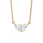 18K Yellow Gold Marquise and Trillion Cut Diamond Necklace