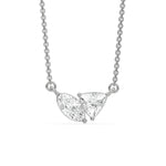 18K White Gold Marquise and Trillion Cut Diamond Necklace