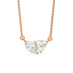 18K Rose Gold Marquise and Trillion Cut Diamond Necklace