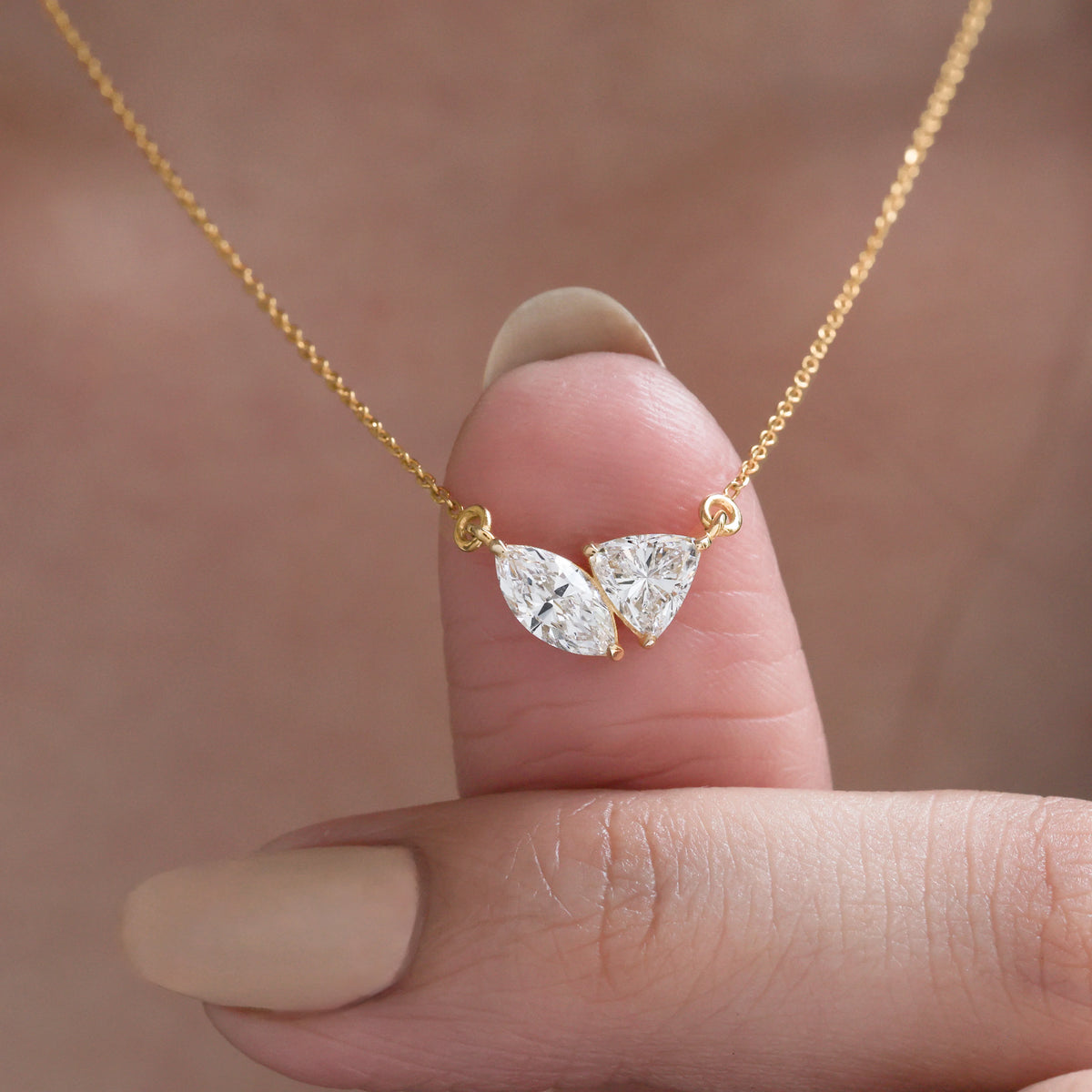 Trillion and Marquise Necklace 