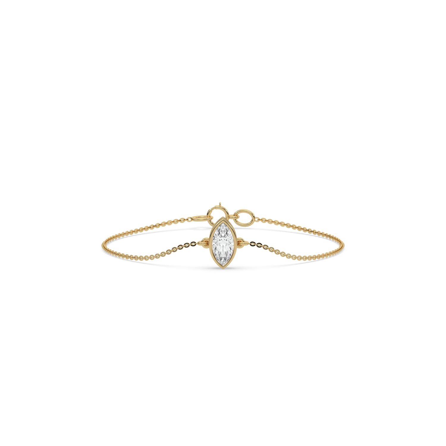 14K Yellow Gold Marquise Diamond Bracelet