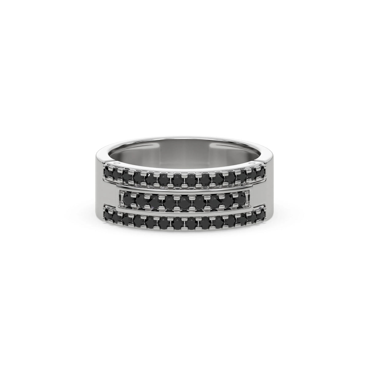 0.63 CT Men's Black Natural Diamond Wedding Band