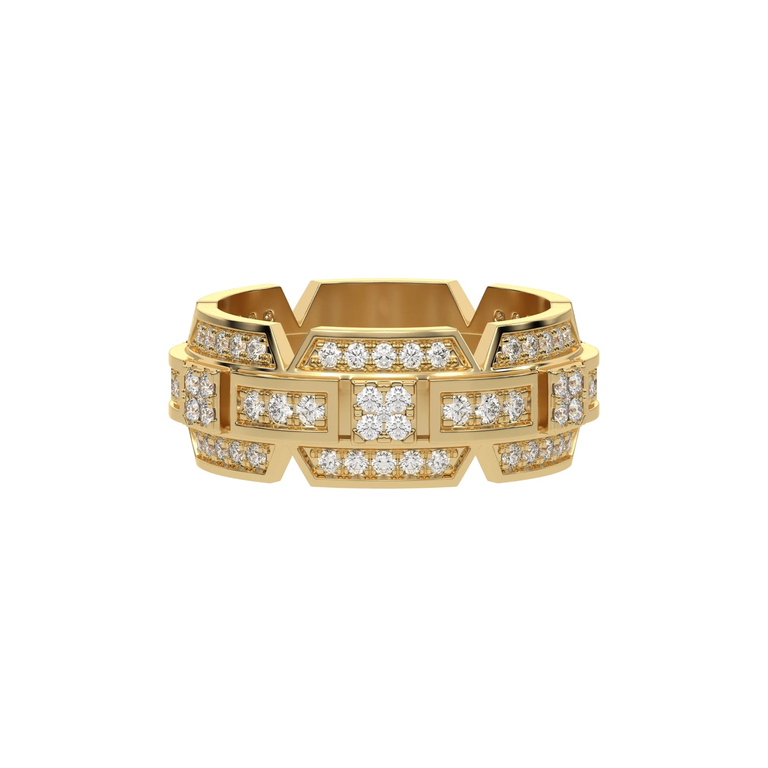 14K Yellow Gold Mens Diamond Eternity Ring 