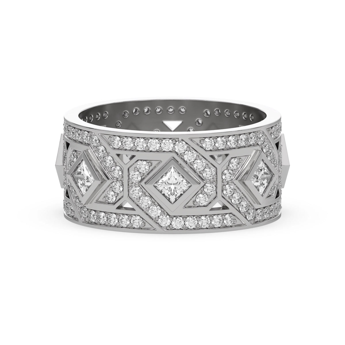 14K White Gold Princess Cut Diamond Eternity Ring