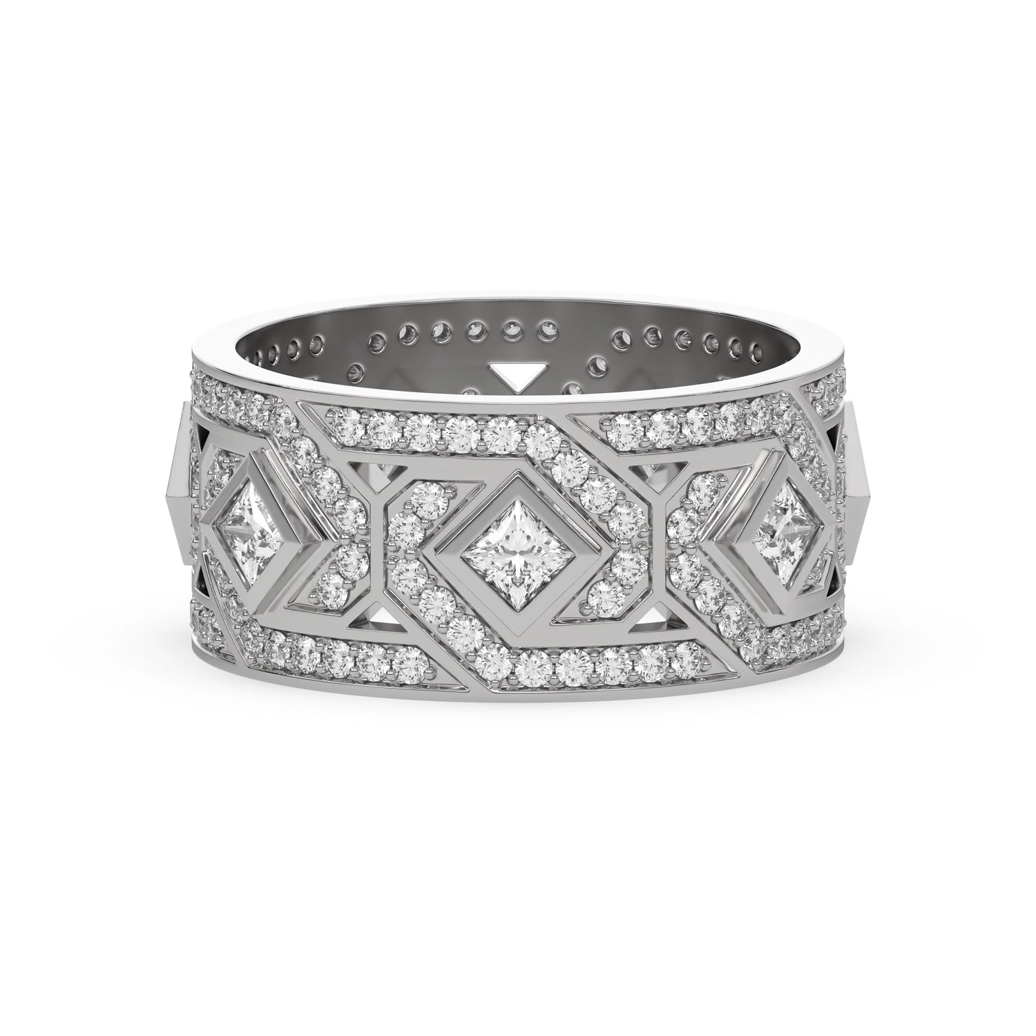 14K White Gold Princess Cut Diamond Eternity Ring